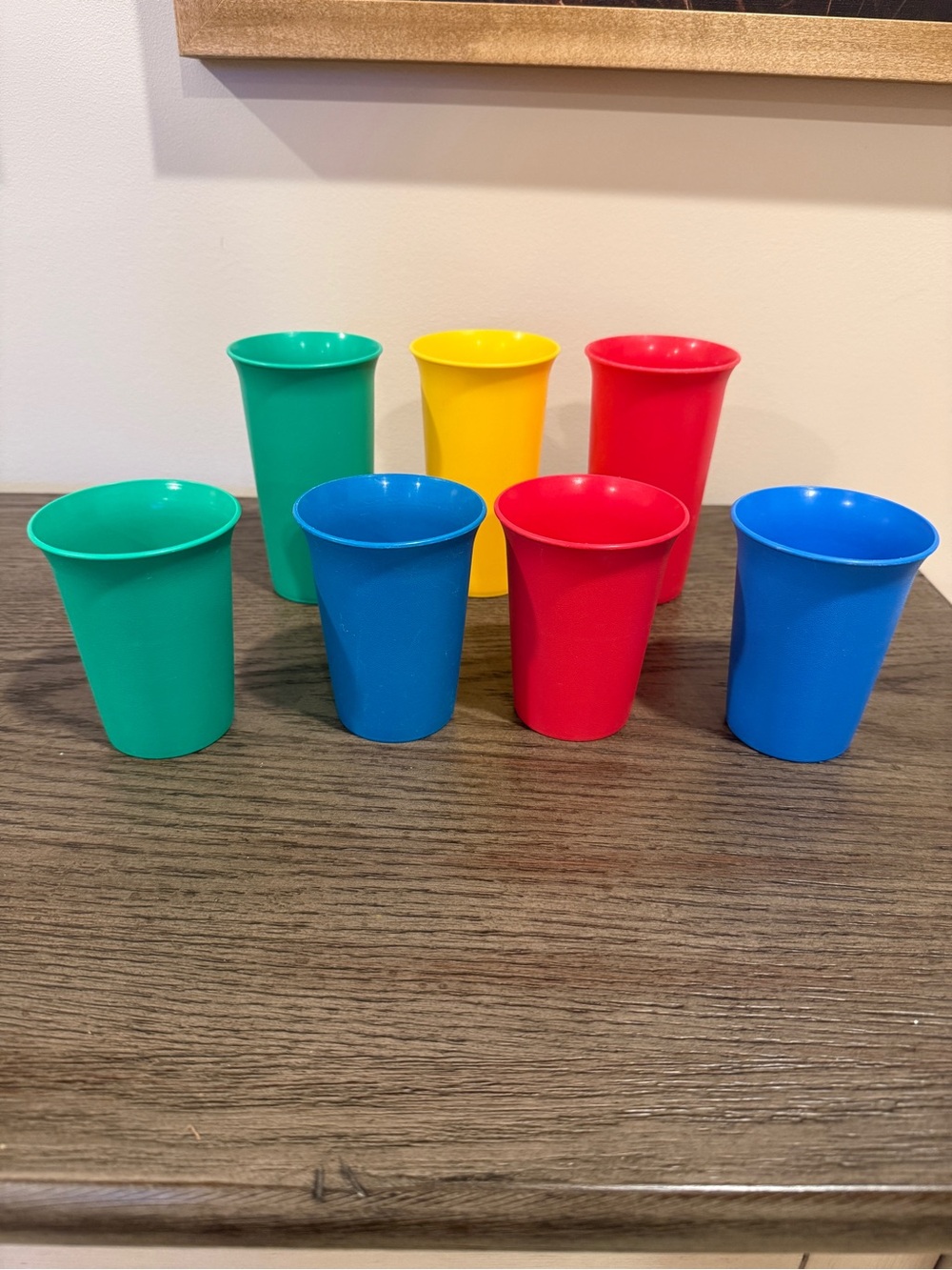 7 Tupperware Bell Tumblers in mixed colors